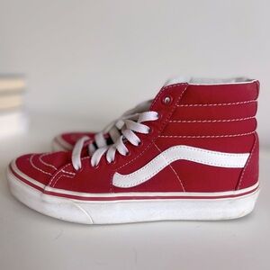 Vans Skate High Top Red Shoes Sneakers W7/M5.5